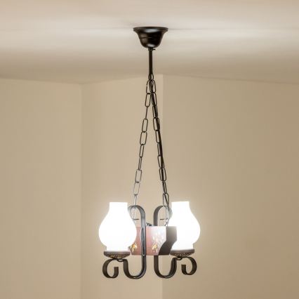 Brilagi - Ljuskrona med kedja QUEEN 2xE14/40W/230V bok/wenge