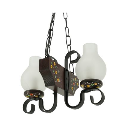 Brilagi - Ljuskrona med kedja QUEEN 2xE14/40W/230V bok/wenge