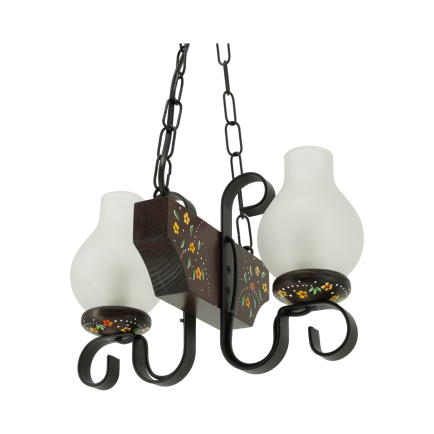 Brilagi - Ljuskrona med kedja QUEEN 2xE14/40W/230V bok/wenge