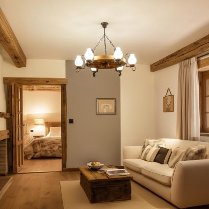 Brilagi - Ljuskrona med kedja ROATA 6xE14/40W/230V Ø 70 cm, bok