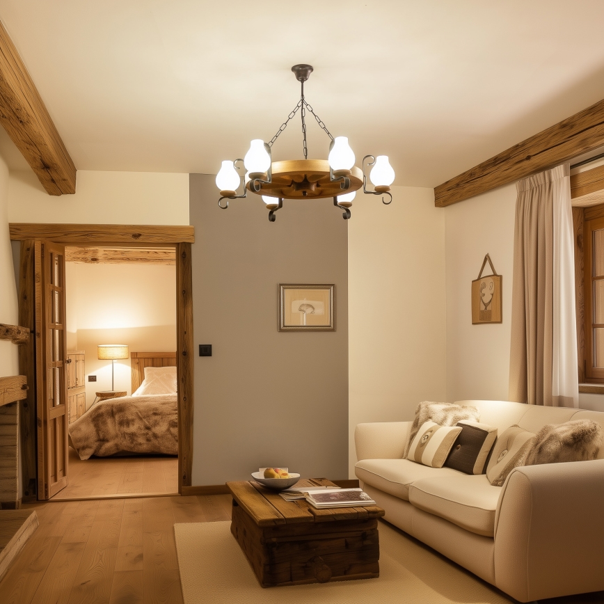 Brilagi - Ljuskrona med kedja ROATA 6xE14/40W/230V Ø 70 cm, bok