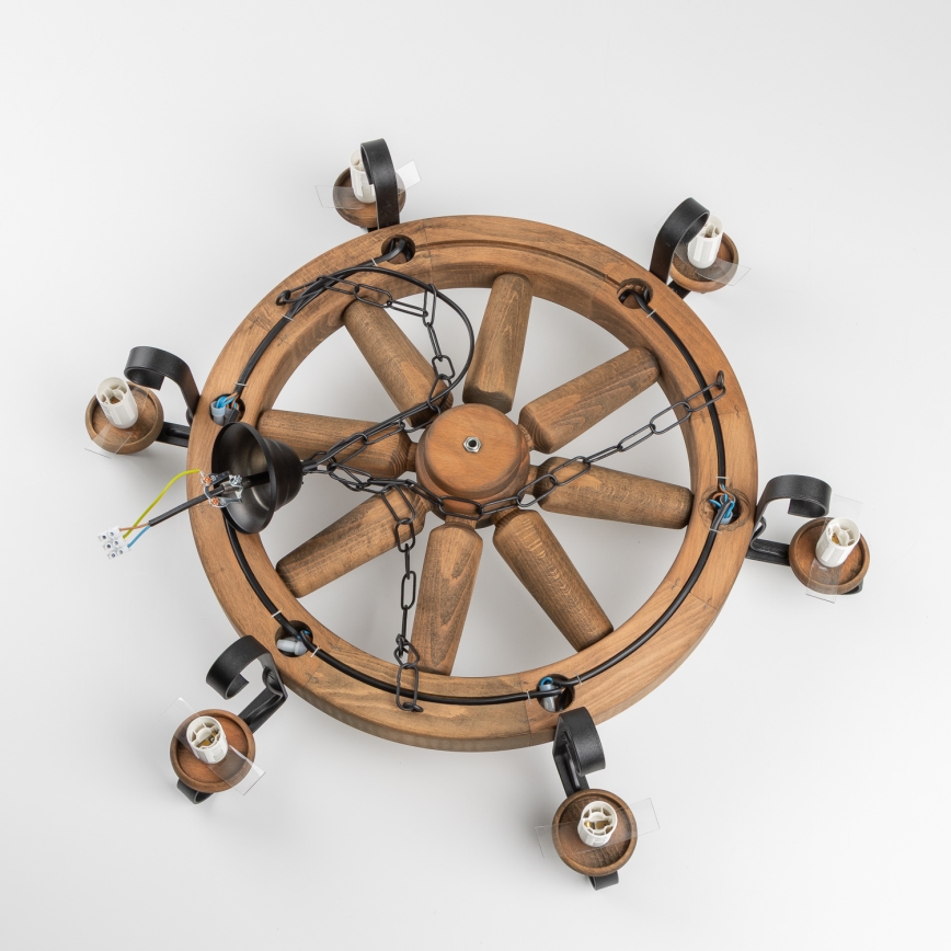 Brilagi - Ljuskrona med kedja ROATA 6xE14/40W/230V Ø 70 cm, bok