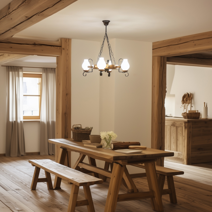 Brilagi - Ljuskrona med kedja TIMONA 4xE14/40W/230V diam. 50 cm bok