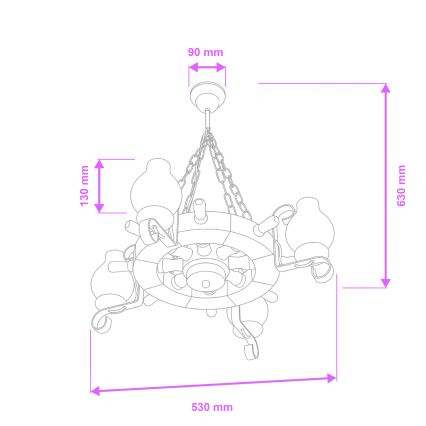 Brilagi - Ljuskrona med kedja TIMONA 4xE14/40W/230V diam. 50 cm bok