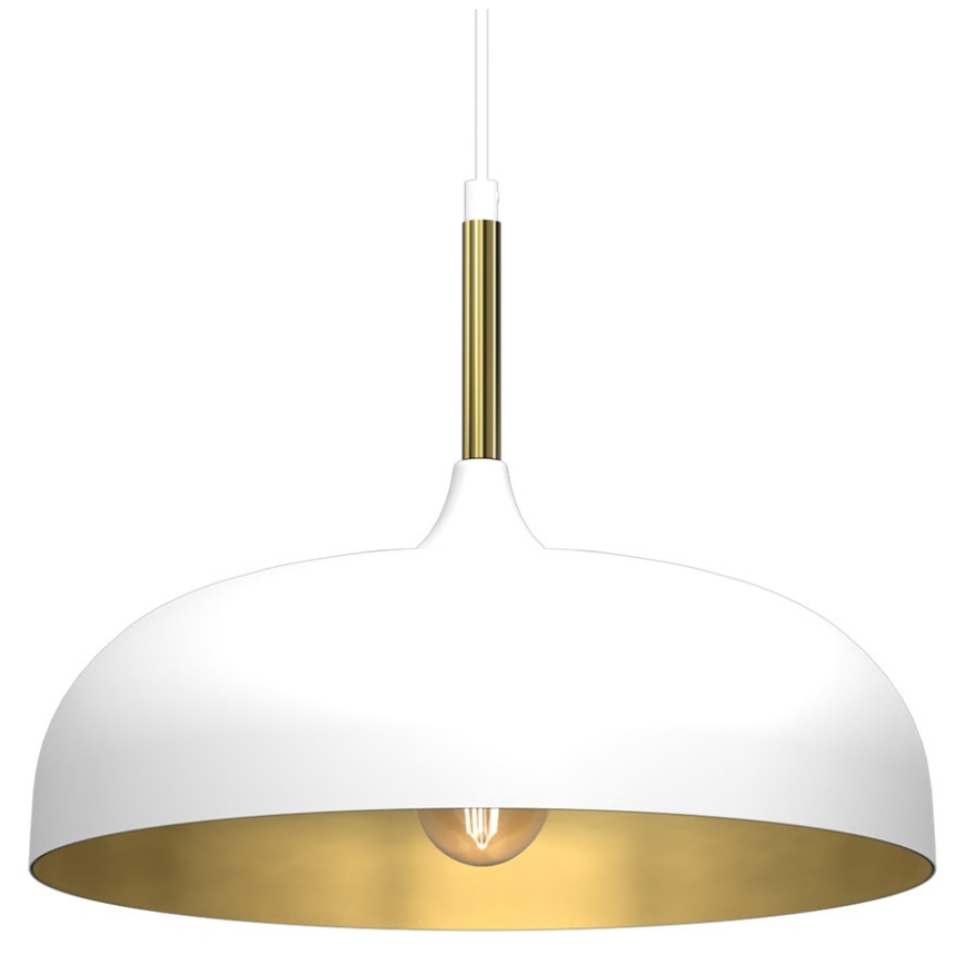 Brilagi - Ljuskrona med textilsladd ABRAHAM 1xE27/60W/230V diameter 35 cm vit