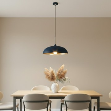 Brilagi - Ljuskrona med textilsladd ABRAHAM 1xE27/60W/230V diameter 45 cm blå