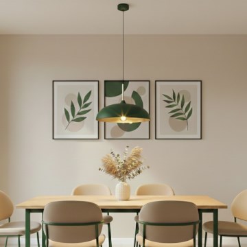 Brilagi - Ljuskrona med textilsladd ABRAHAM 1xE27/60W/230V diameter 45 cm grön