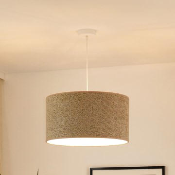 Brilagi - Ljuskrona med textilsladd BOUCLE ROLLER 1xE27/15W/230V diameter 45 cm brun