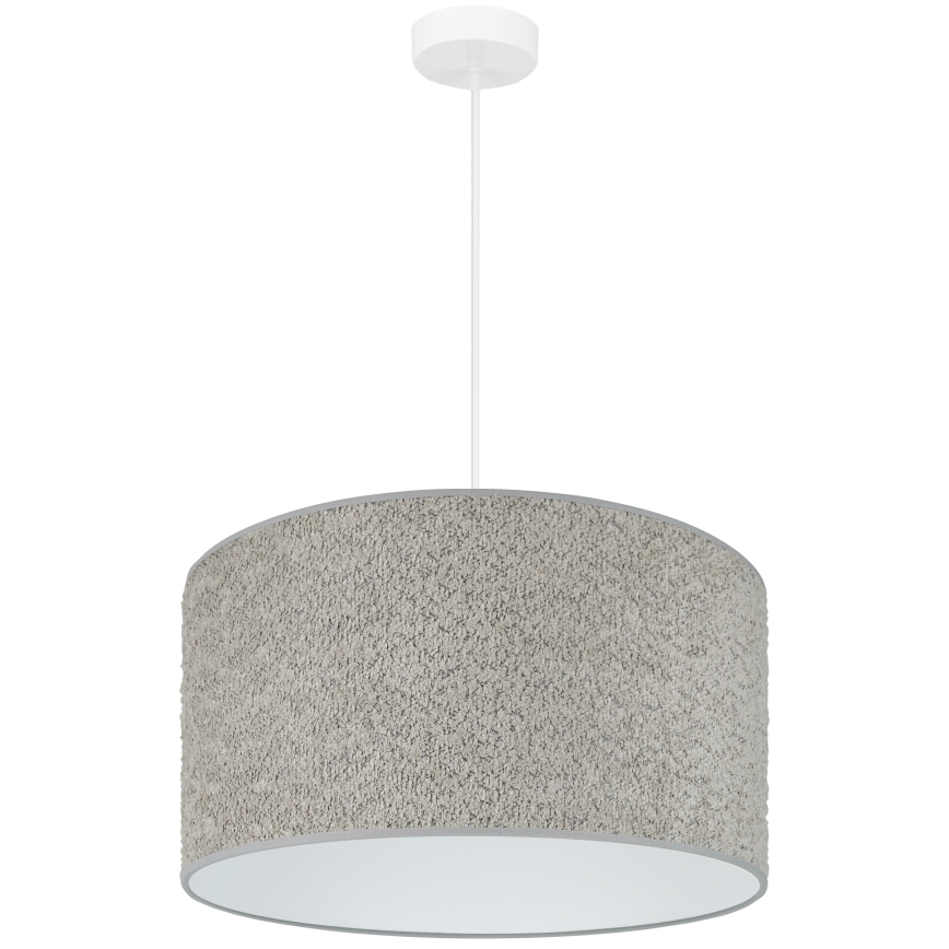 Brilagi - Ljuskrona med textilsladd BOUCLE ROLLER 1xE27/15W/230V diameter 45 cm grå