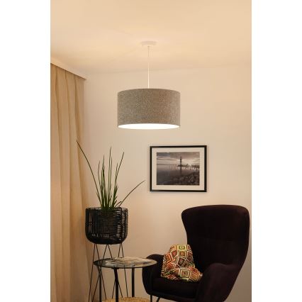 Brilagi - Ljuskrona med textilsladd BOUCLE ROLLER 1xE27/15W/230V diameter 45 cm grå