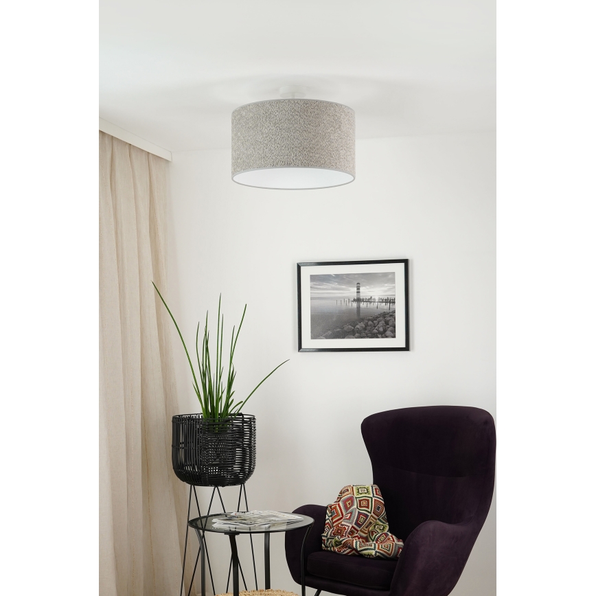 Brilagi - Ljuskrona med textilsladd BOUCLE ROLLER 1xE27/15W/230V diameter 45 cm grå