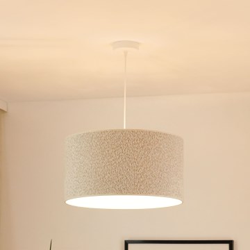 Brilagi - Ljuskrona med textilsladd BOUCLE ROLLER 1xE27/15W/230V diameter 45 cm grädde