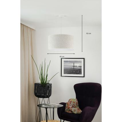 Brilagi - Ljuskrona med textilsladd BOUCLE ROLLER 1xE27/15W/230V diameter 45 cm grädde