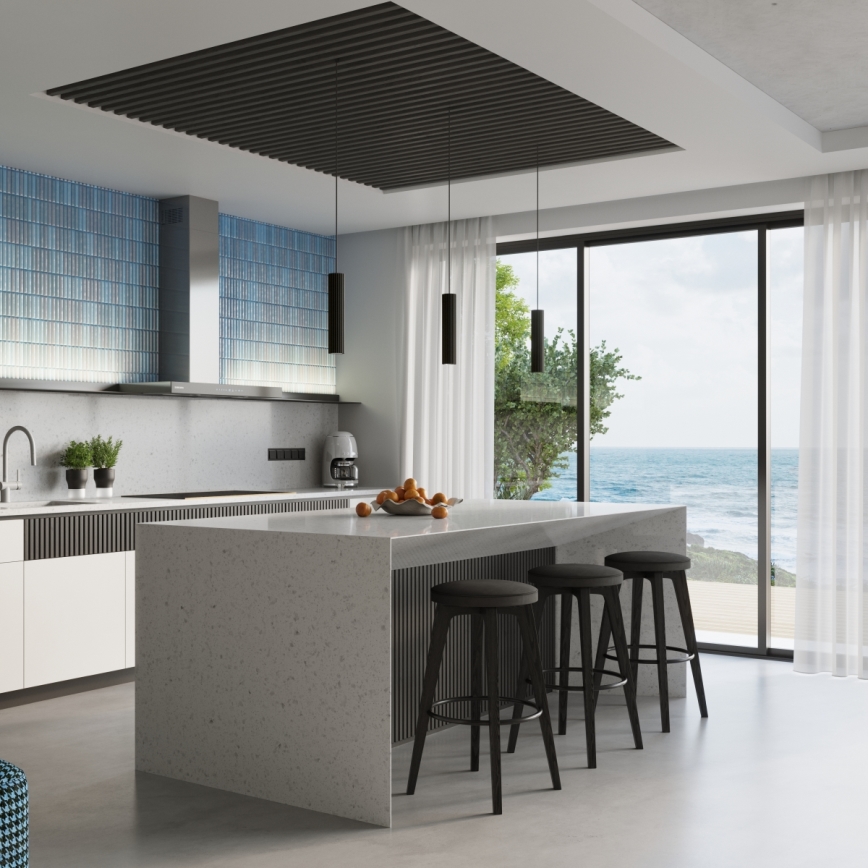 Brilagi - Ljuskrona med textilsladd CRESTO 1xGU10/10W/230V svart