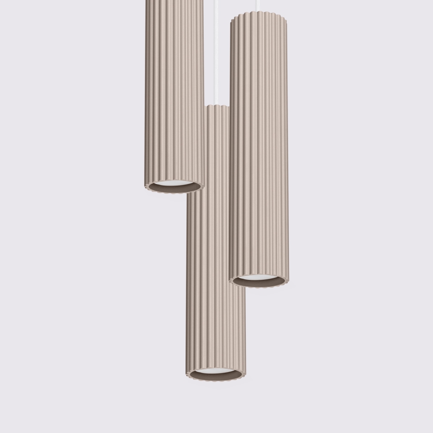 Brilagi - Ljuskrona med textilsladd CRESTO 3xGU10/10W/230V taupe