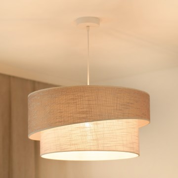 Brilagi - Ljuskrona med textilsladd DOVER SHINE 1xE27/15W/230V diameter 50 cm grå/grädde