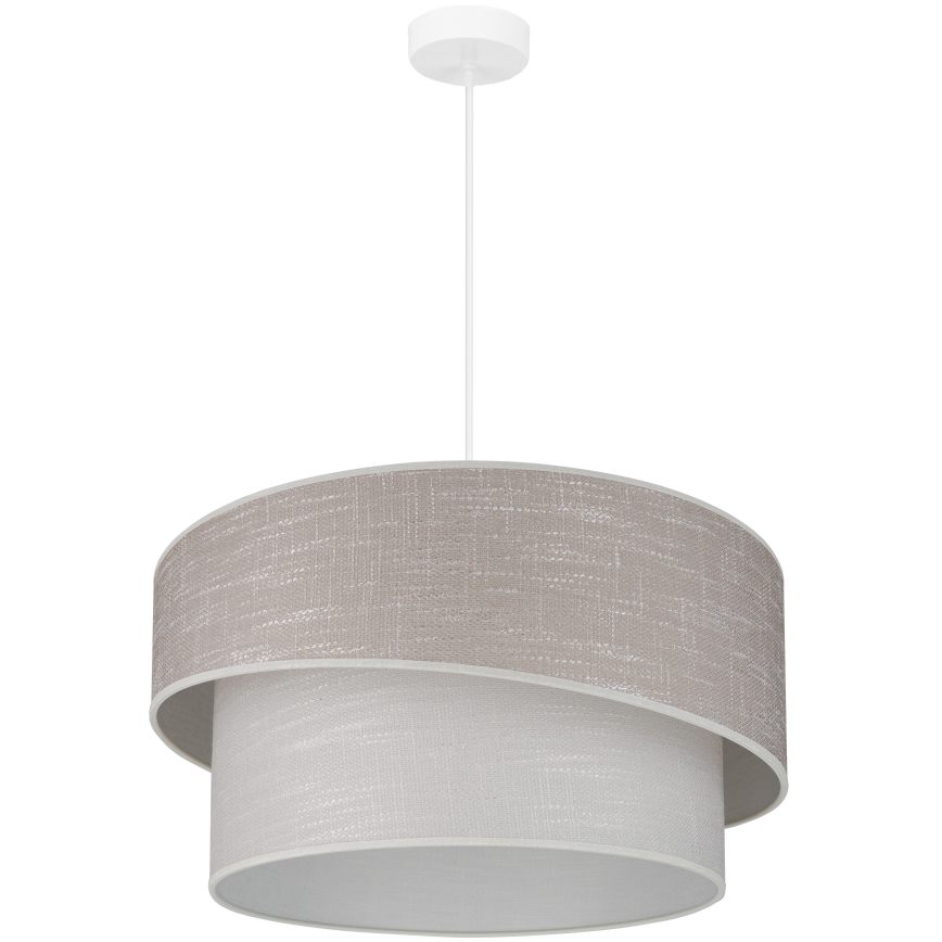 Brilagi - Ljuskrona med textilsladd DOVER SHINE 1xE27/15W/230V diameter 50 cm grå/grädde