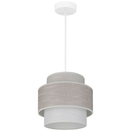 Brilagi - Ljuskrona med textilsladd DOVER SPACE 1xE27/15W/230V diameter 25 cm grå/grädde