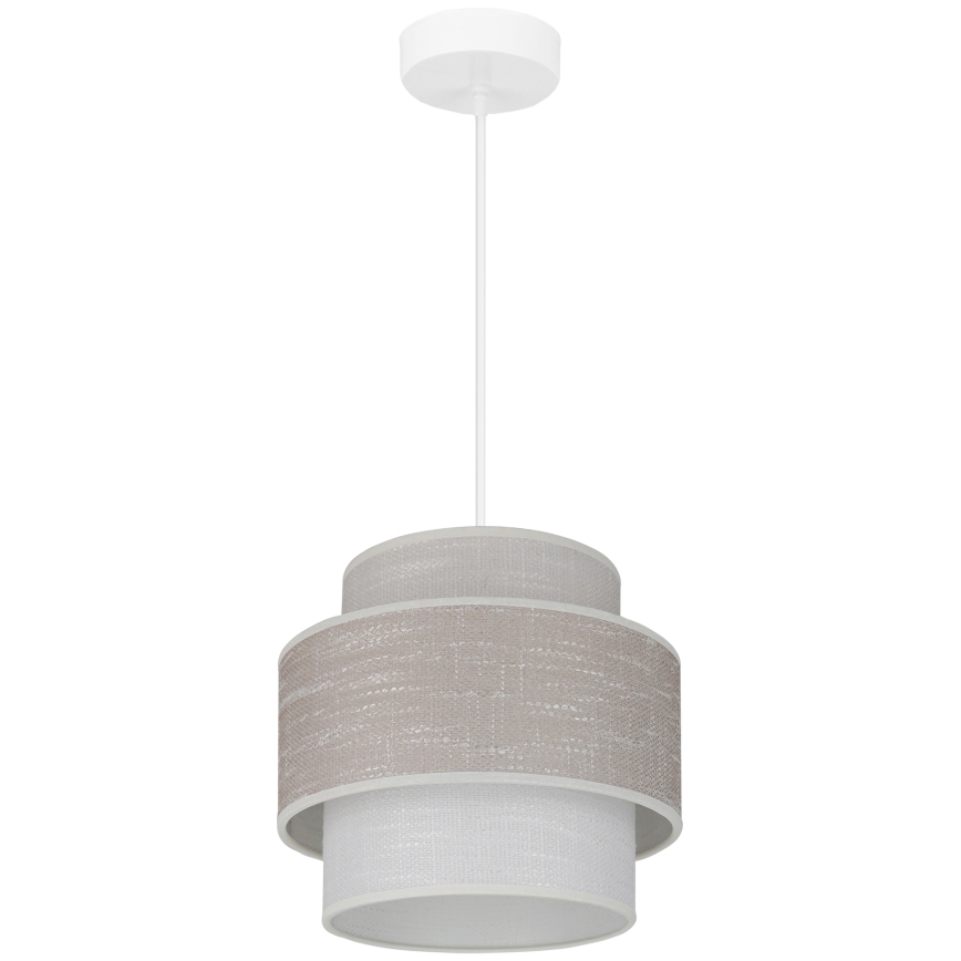 Brilagi - Ljuskrona med textilsladd DOVER SPACE 1xE27/15W/230V diameter 25 cm grå/grädde