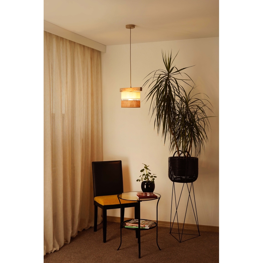 Brilagi - Ljuskrona med textilsladd FOREST 1xE27/15W/230V tall/beige/grädde