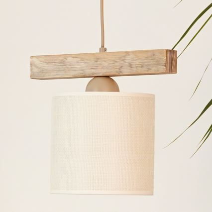 Brilagi - Ljuskrona med textilsladd FOREST 1xE27/15W/230V tall/brun/grädde