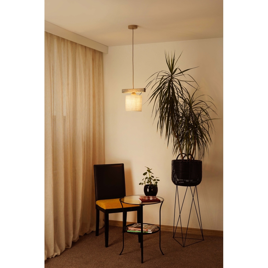 Brilagi - Ljuskrona med textilsladd FOREST 1xE27/15W/230V tall/brun/grädde