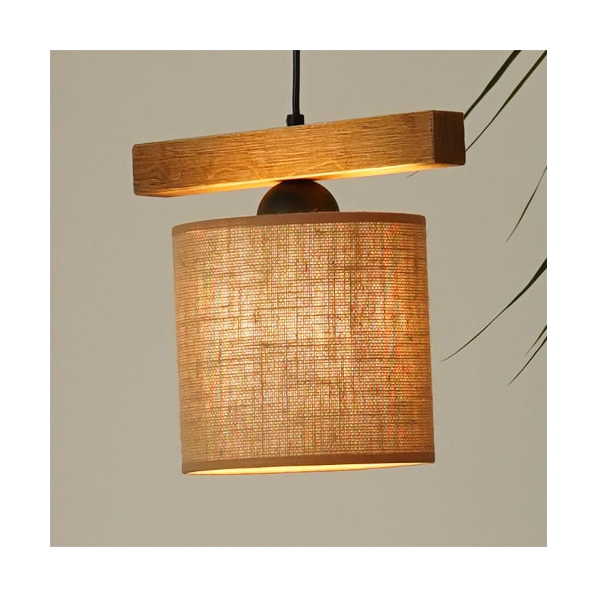 Brilagi - Ljuskrona med textilsladd FOREST 1xE27/15W/230V tall/brun/svart