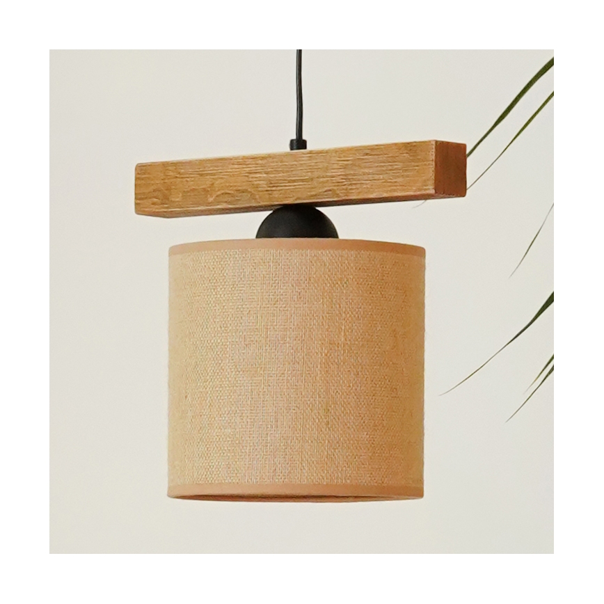 Brilagi - Ljuskrona med textilsladd FOREST 1xE27/15W/230V tall/brun/svart