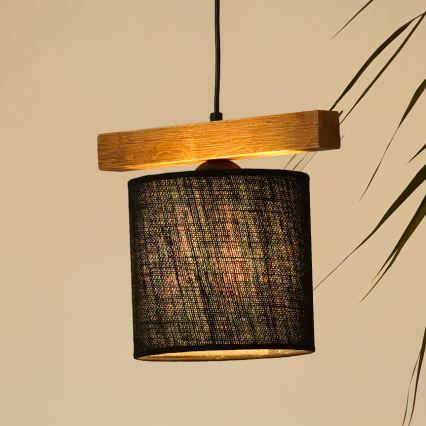 Brilagi - Ljuskrona med textilsladd FOREST 1xE27/15W/230V tall/svart