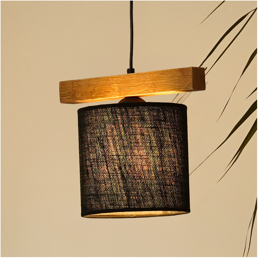 Brilagi - Ljuskrona med textilsladd FOREST 1xE27/15W/230V tall/svart