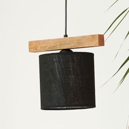 Brilagi - Ljuskrona med textilsladd FOREST 1xE27/15W/230V tall/svart