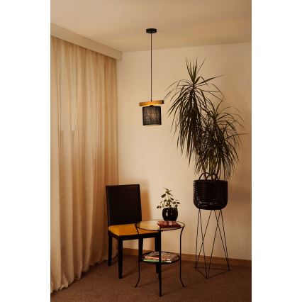 Brilagi - Ljuskrona med textilsladd FOREST 1xE27/15W/230V tall/svart