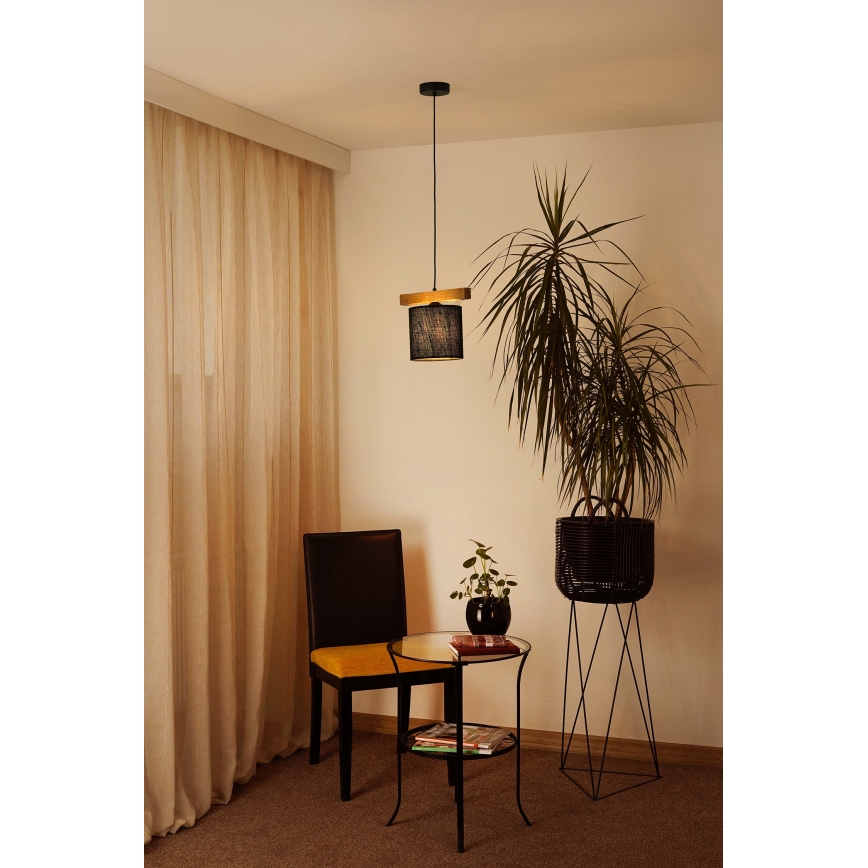 Brilagi - Ljuskrona med textilsladd FOREST 1xE27/15W/230V tall/svart