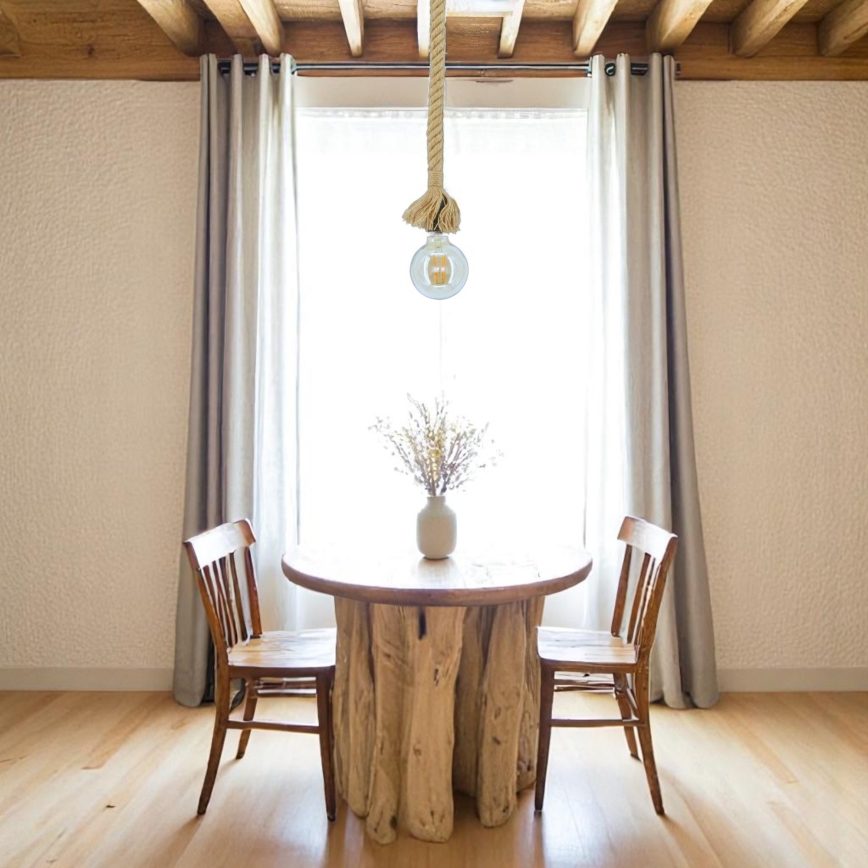 Brilagi - Ljuskrona med textilsladd KOS 1xE27/60W/230V bok