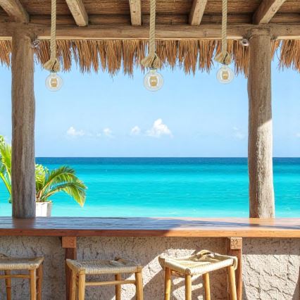 Brilagi - Ljuskrona med textilsladd KOS 1xE27/60W/230V bok