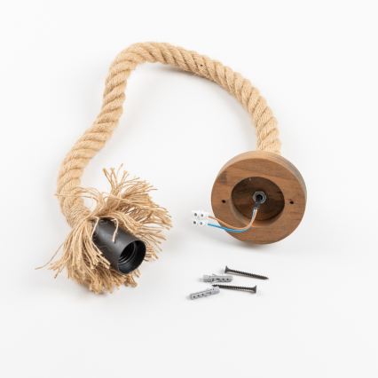 Brilagi - Ljuskrona med textilsladd KOS 1xE27/60W/230V bok