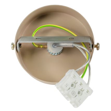 Brilagi - Ljuskrona med textilsladd POKER 1xGU10/25W/230V beige/guld