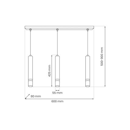 Brilagi - Ljuskrona med textilsladd POKER 3xGU10/25W/230V beige/guld