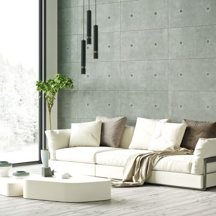 Brilagi - Ljuskrona med textilsladd POKER 3xGU10/25W/230V grön/guld