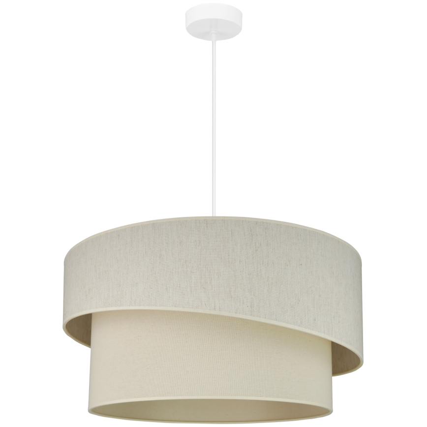 Brilagi - Ljuskrona med textilsladd SHINE 1xE27/15W/230V diameter 50 cm grädde