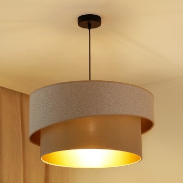 Brilagi - Ljuskrona med textilsladd VEGAS SHINE 1xE27/15W/230V diameter 50 cm grädde/beige