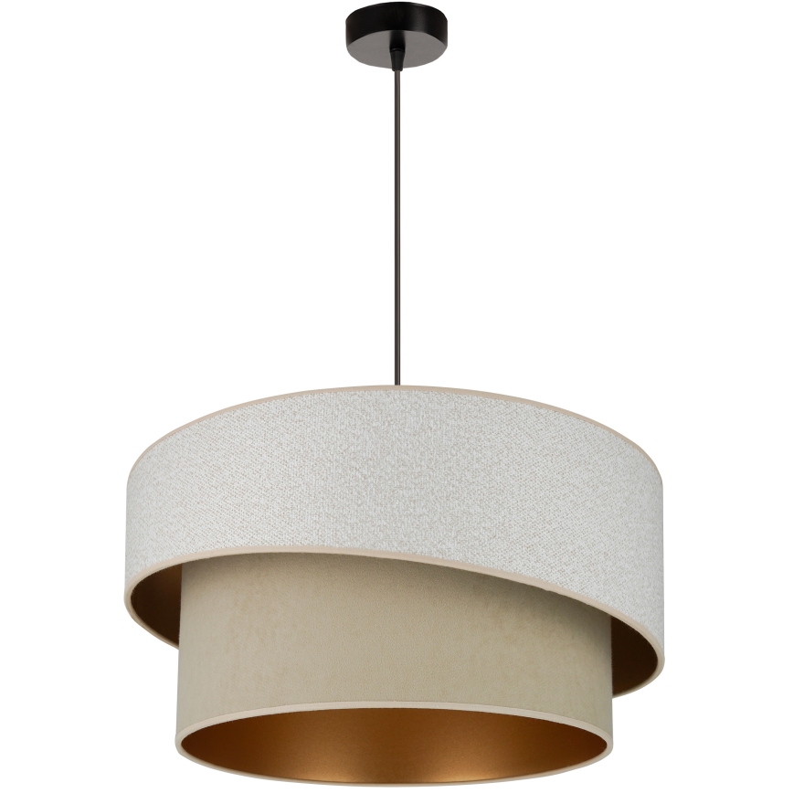 Brilagi - Ljuskrona med textilsladd VEGAS SHINE 1xE27/15W/230V diameter 50 cm grädde/beige
