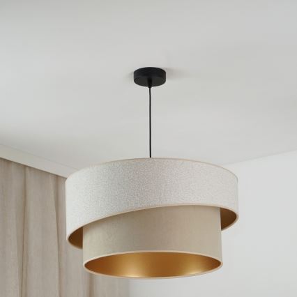Brilagi - Ljuskrona med textilsladd VEGAS SHINE 1xE27/15W/230V diameter 50 cm grädde/beige