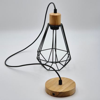 Brilagi - Ljuskrona med textilsladd WOODY BASKET 1xE27/60W/230V ek