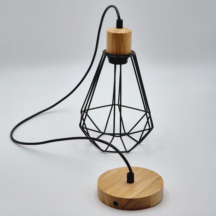 Brilagi - Ljuskrona med textilsladd WOODY BASKET 1xE27/60W/230V ek