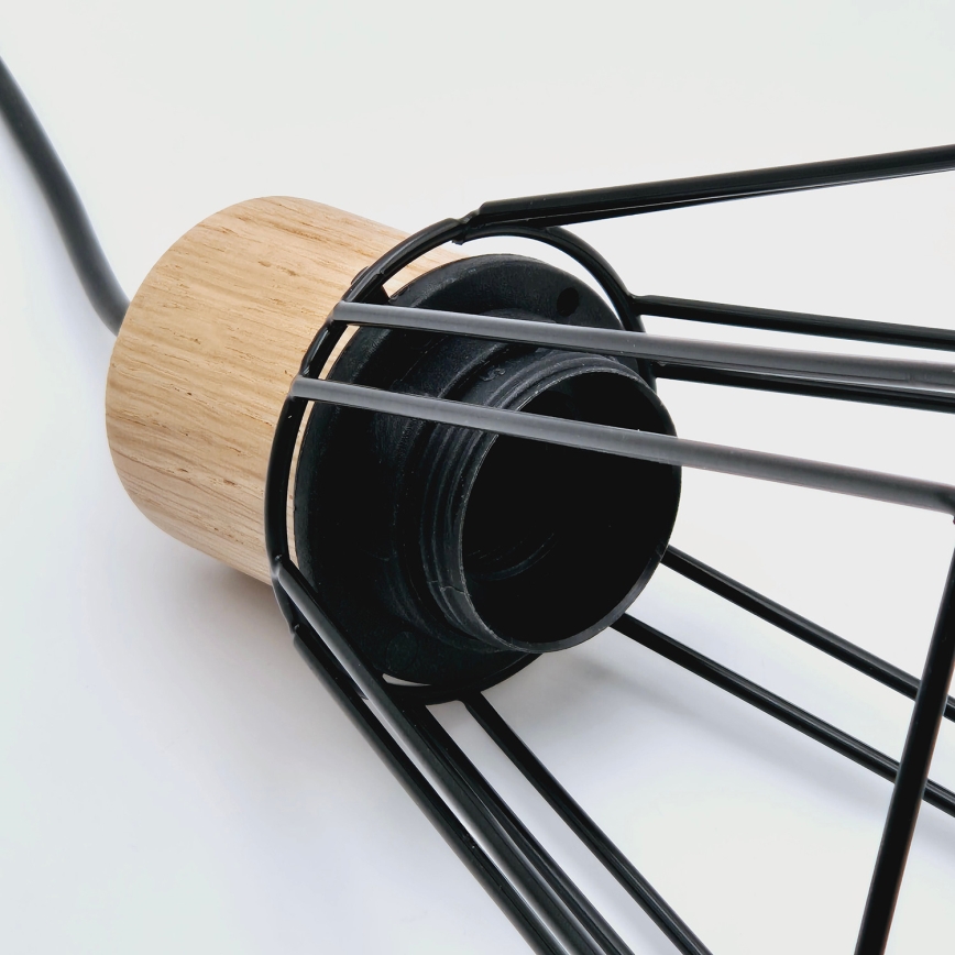 Brilagi - Ljuskrona med textilsladd WOODY BASKET 1xE27/60W/230V ek