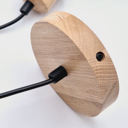 Brilagi - Ljuskrona med textilsladd WOODY BASKET 1xE27/60W/230V ek