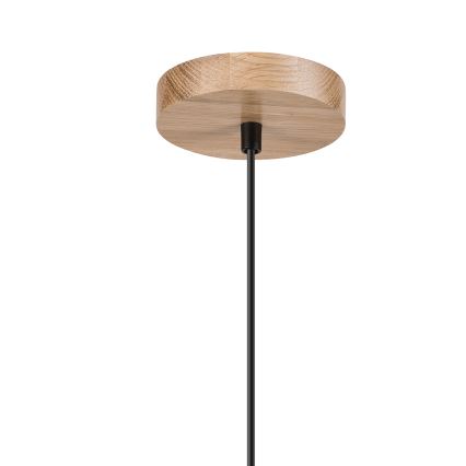 Brilagi - Ljuskrona med textilsladd WOODY BASKET 1xE27/60W/230V ek