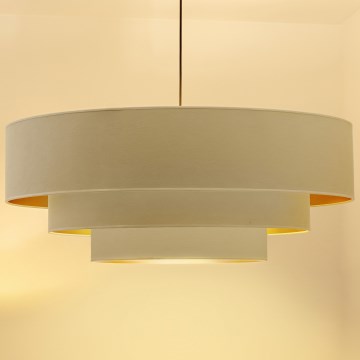 Brilagi - Ljuskrona med vajerupphängning LUNETA 3xE27/60W/230V Ø 80 cm krämvit/guld