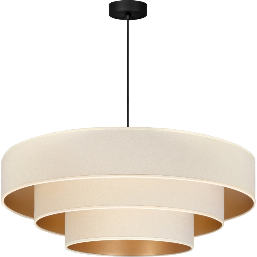 Brilagi - Ljuskrona med vajerupphängning LUNETA 3xE27/60W/230V Ø 80 cm krämvit/guld